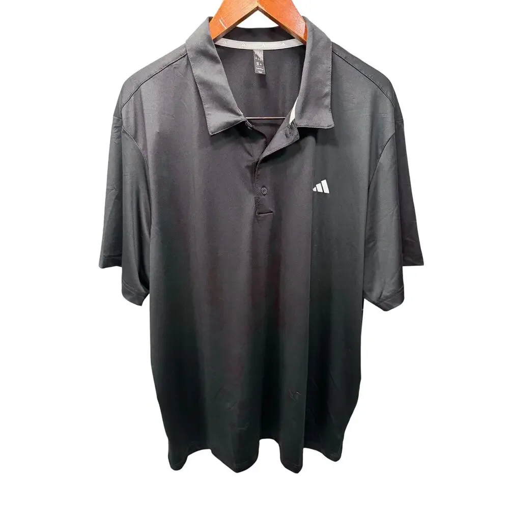 adidas Men's Solid Golf Polo 2XL Black Size 2XL NEW # J615